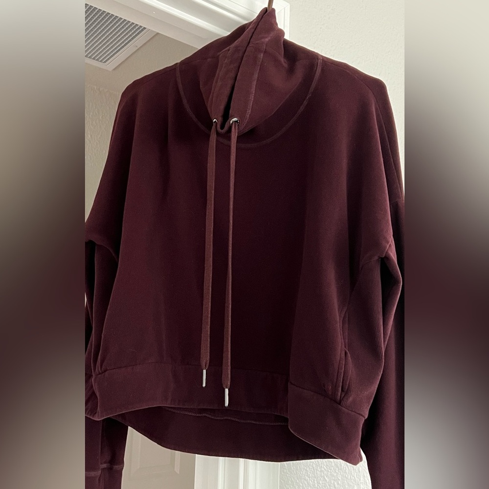 Flawless, Maroon fleece sweatshirt by London Designer Sweaty Betty. Smoke free